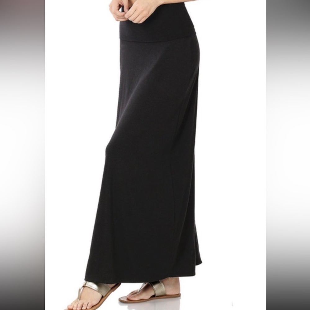 Black Zenana Maxi Skirt